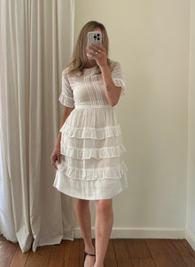 Vintage White Ruffle Dress