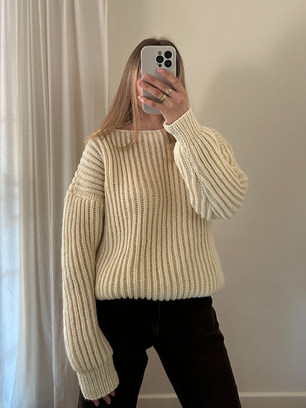 Vintage Boatneck Cream Knit