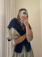 Load image into Gallery viewer, Vintage Crochet Navy Knit
