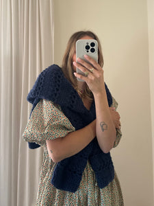 Vintage Crochet Navy Knit