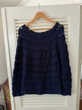 Load image into Gallery viewer, Vintage Crochet Navy Knit
