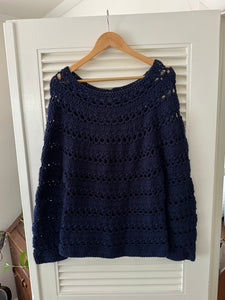 Vintage Crochet Navy Knit