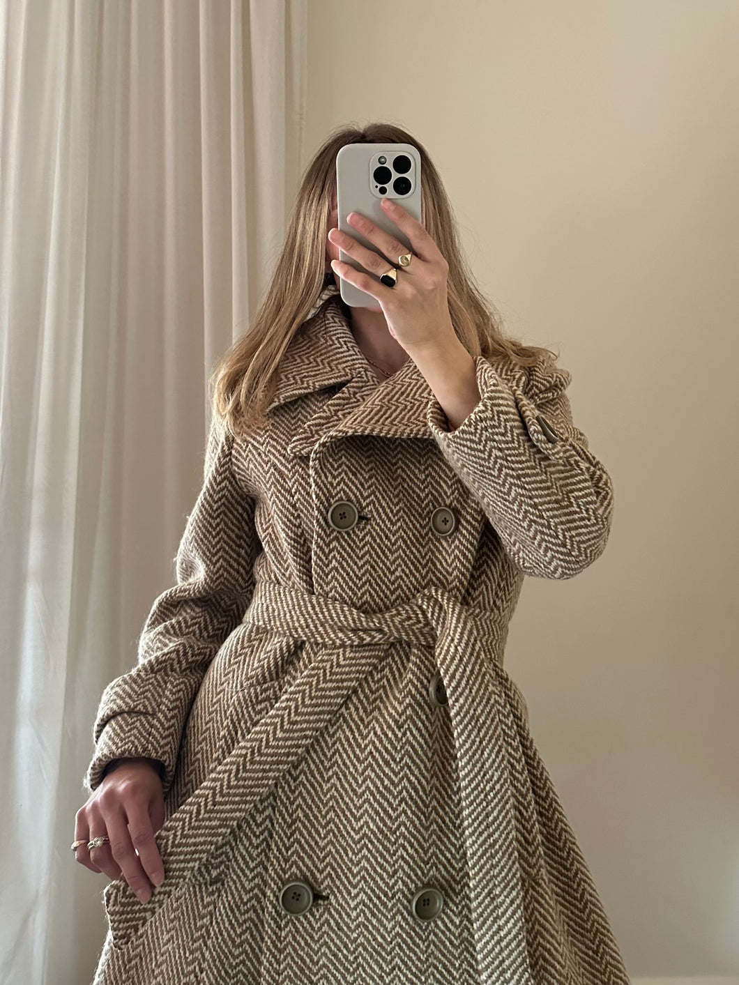 Vintage Herringbone Coat