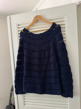 Load image into Gallery viewer, Vintage Crochet Navy Knit
