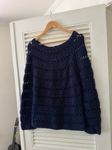 Vintage Crochet Navy Knit