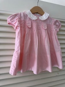 Vintage Baby Smocked Gingham Dress