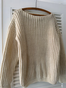 Vintage Boatneck Cream Knit