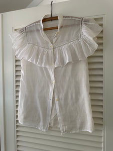 Vintage Pleat Ruffle Top