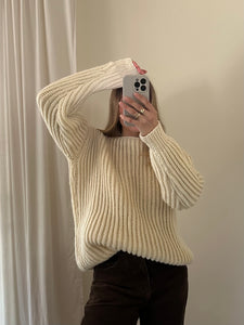 Vintage Boatneck Cream Knit