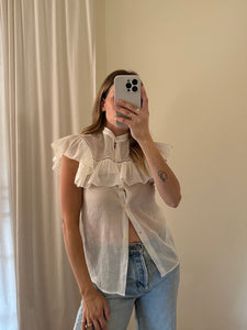 Vintage Pleat Ruffle Top