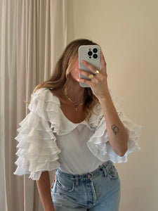 Vintage Ruffle Sleeve Blouse