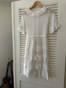 Vintage White Ruffle Dress