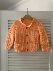 Vintage Kids Peach Cardigan