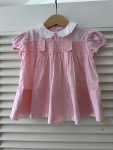 Vintage Baby Smocked Gingham Dress