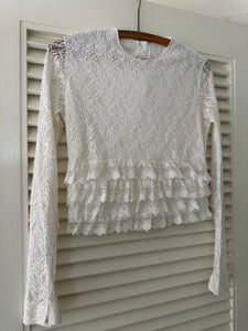 Vintage Lace Ruffle Blouse