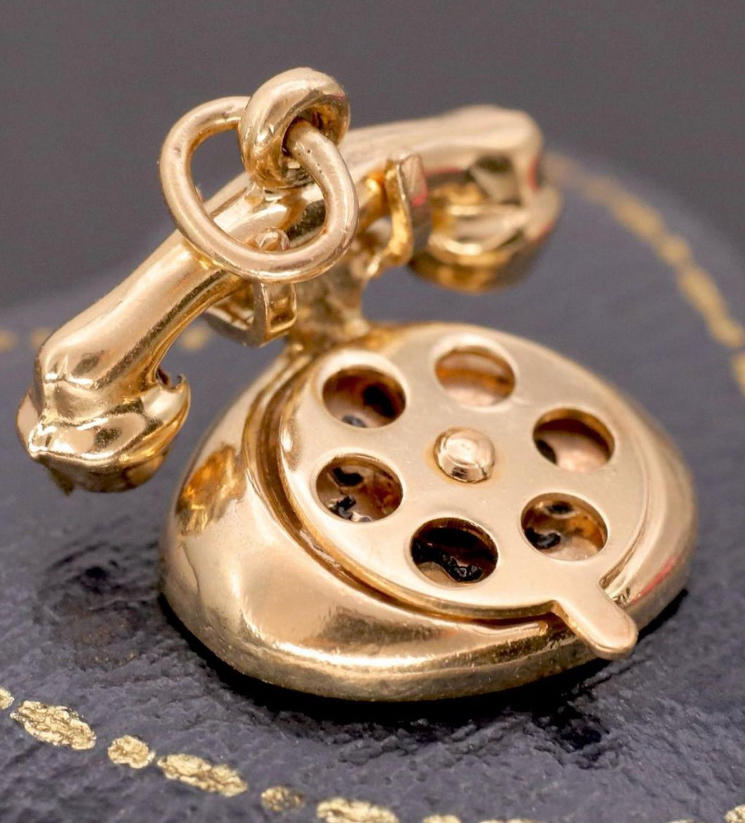 Vintage 14k Gold Telephone Charm