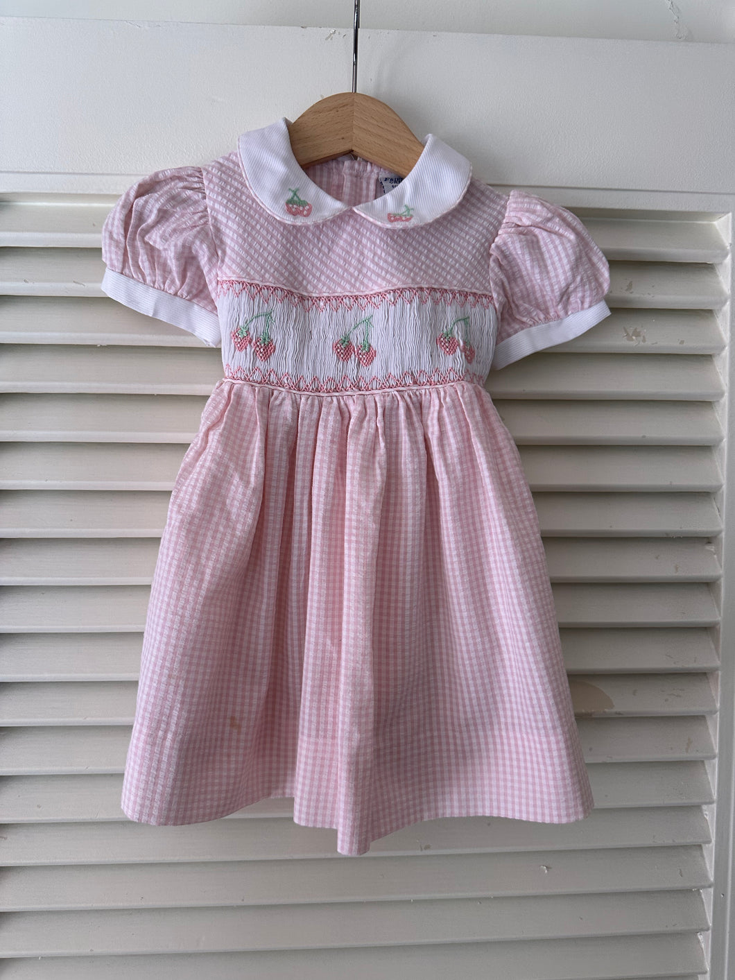 Vintage Baby Strawberry Smocked Dress