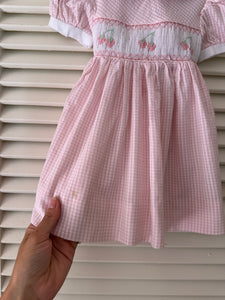 Vintage Baby Strawberry Smocked Dress