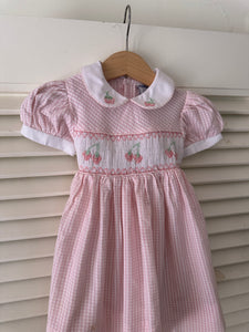 Vintage Baby Strawberry Smocked Dress