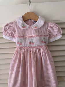 Vintage Baby Strawberry Smocked Dress