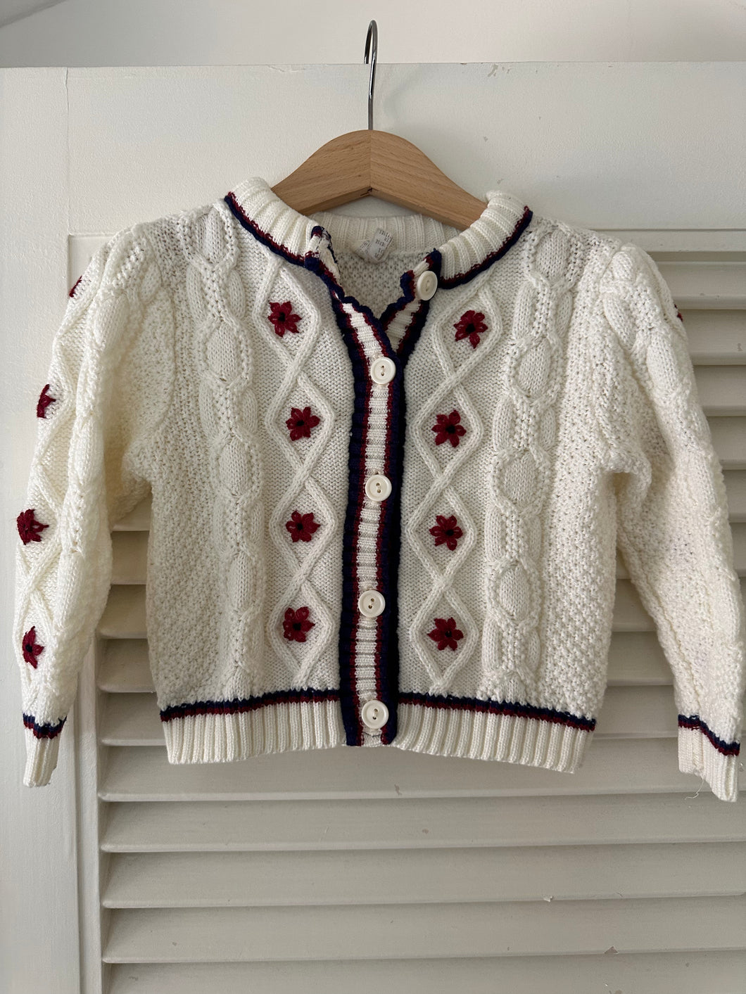 Vintage Kids Flower Cardigan