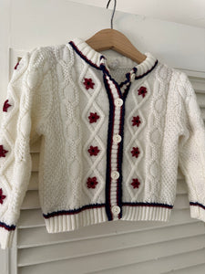 Vintage Kids Flower Cardigan