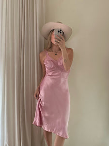 Vintage Magenta Slip Dress