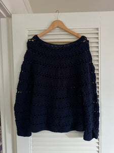 Vintage Crochet Navy Knit