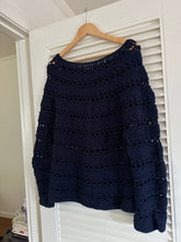 Load image into Gallery viewer, Vintage Crochet Navy Knit
