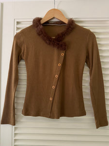 Vintage Fur Collar Top