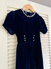 Load image into Gallery viewer, Vintage Navy Velvet Dress
