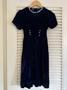 Vintage Navy Velvet Dress