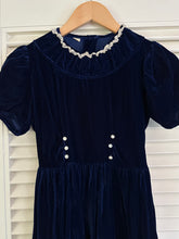 Load image into Gallery viewer, Vintage Navy Velvet Dress
