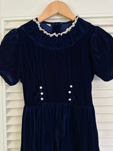 Vintage Navy Velvet Dress